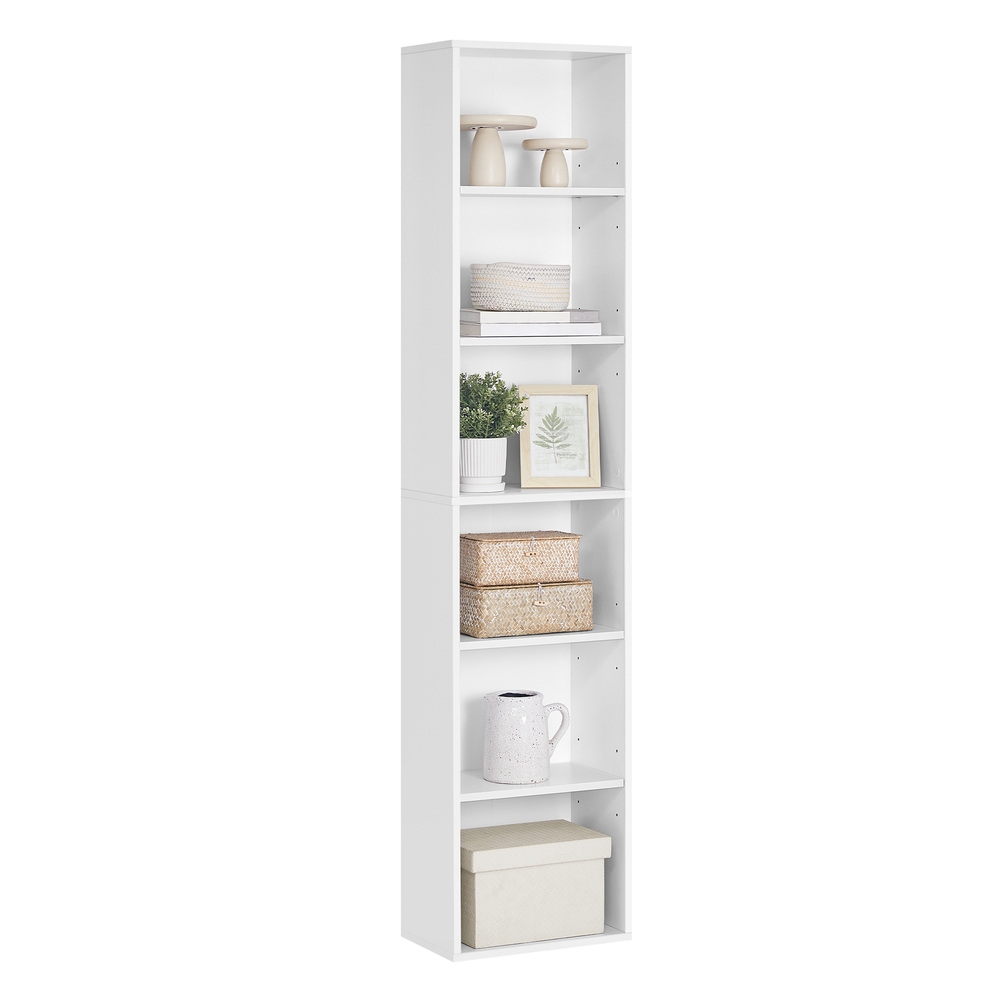 Genérico Blanco Librería Ultra Estrecha De 6 Niveles De Estilo Escandinavo - Imagen 2