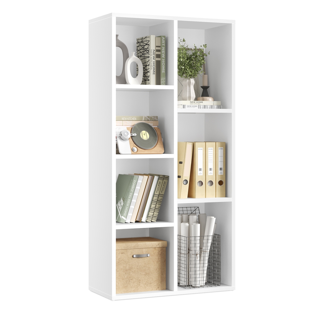 Vasagle Blanco Biblioteca Librería Con 7 Compartimentos 50 X 24 X 106 Cm