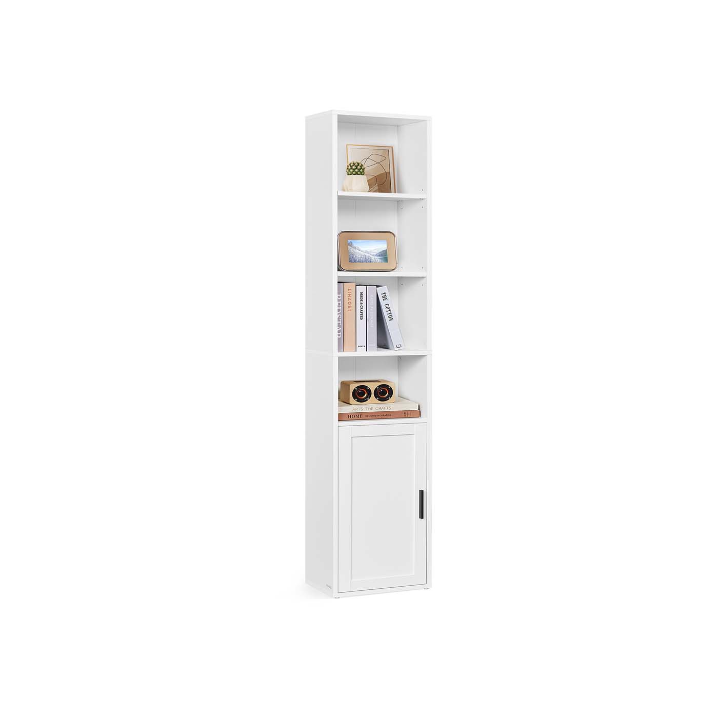 Leroy Merlin Librería, Estantería Estrecha, De 6 Niveles, Con Puerta, Estantería, Blanco - Imagen 3