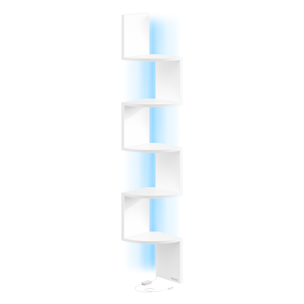 Vasagle Estantería Esquinera De Pared Con Luz Led Y Varios Niveles