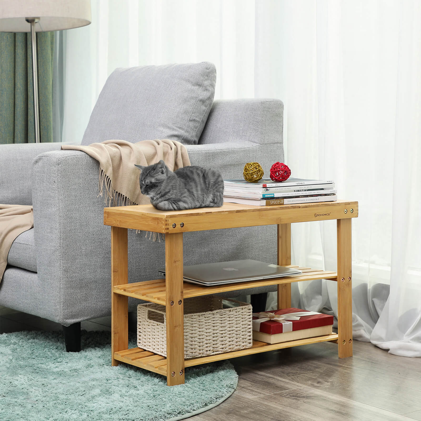 Banco de Zapatos de Bambú