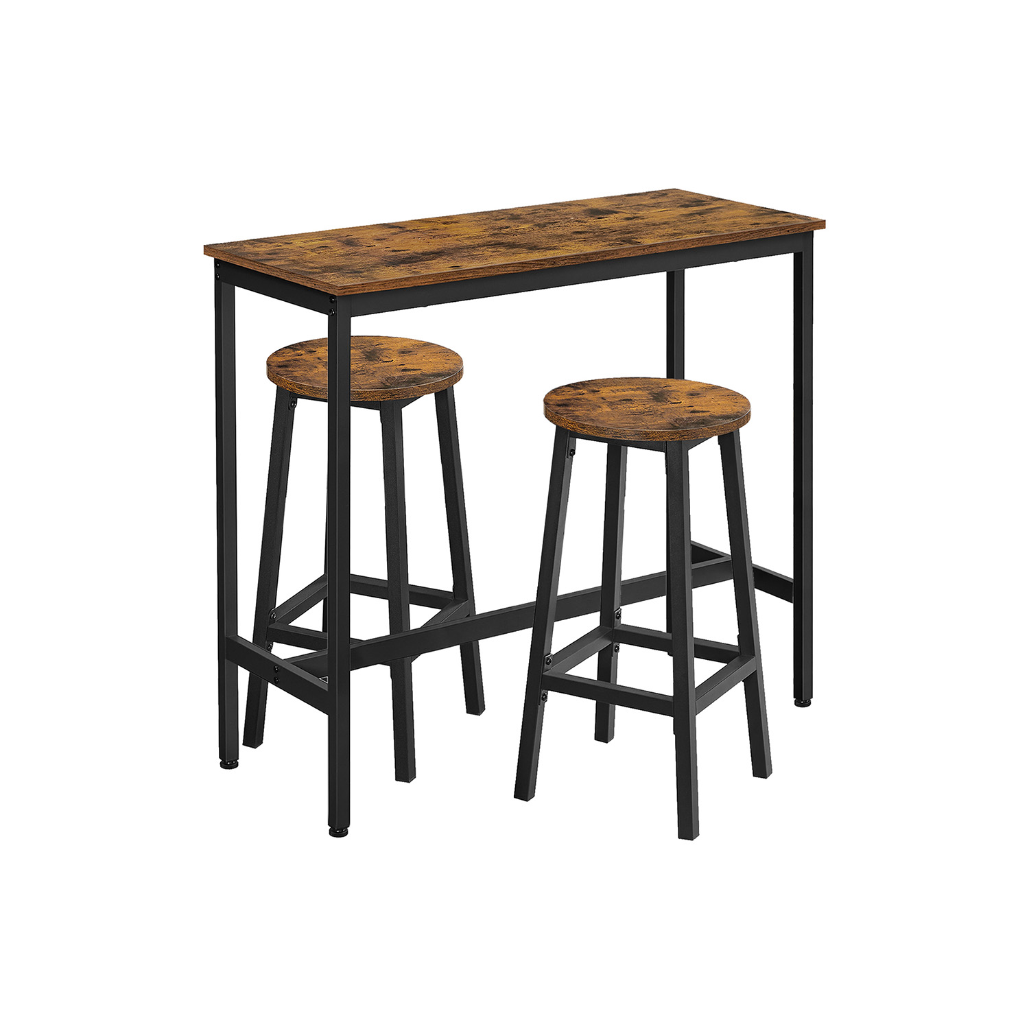 Vasagle Marrón/Negro Conjunto De Mesa Y Sillas Rústico Y