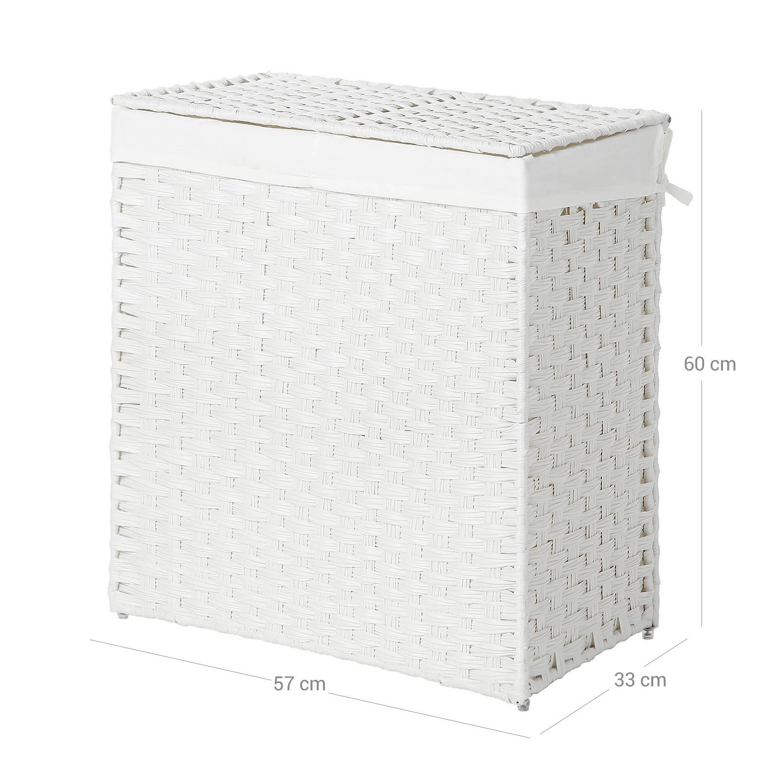 SONGMICS Cesto de la Ropa, Cesto de la Colada, Tejido a Mano, Cesto de