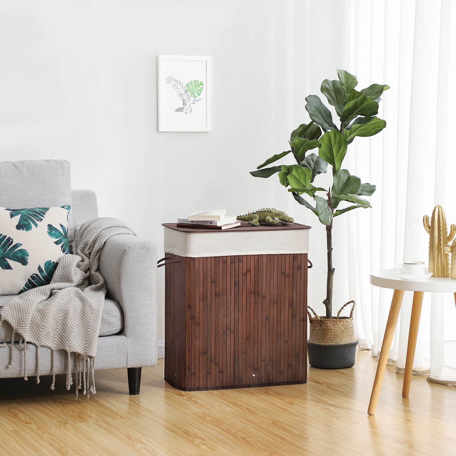 Cesto de Bambú para Ropa Sucia de 100L