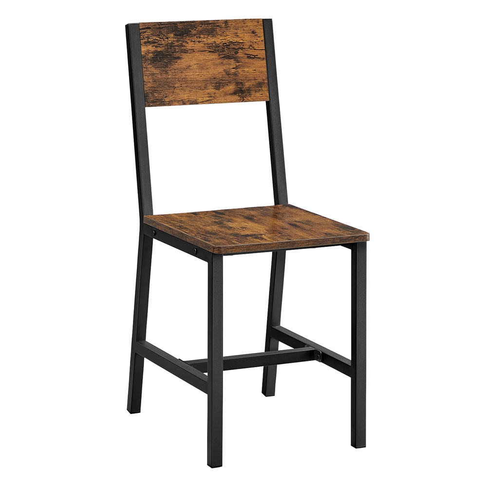 Vasagle Juego De 2 Sillas De Comedor Estilo Industrial Para Cocina, Estructura De Acero, Y Marrón/Negro , Leroy Merlin - Imagen 2