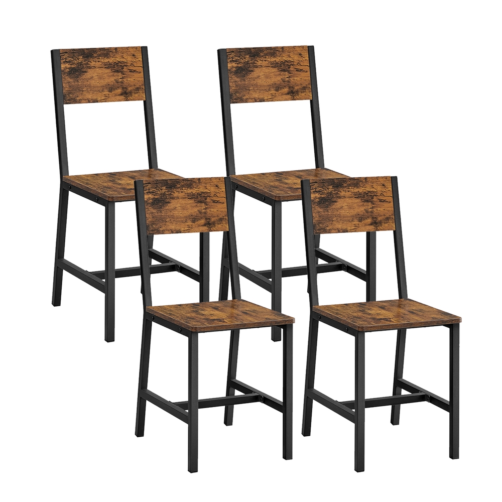 Vasagle Juego De 2 Sillas De Comedor Estilo Industrial Para Cocina, Estructura De Acero, Y Marrón/Negro , Leroy Merlin - Imagen 4