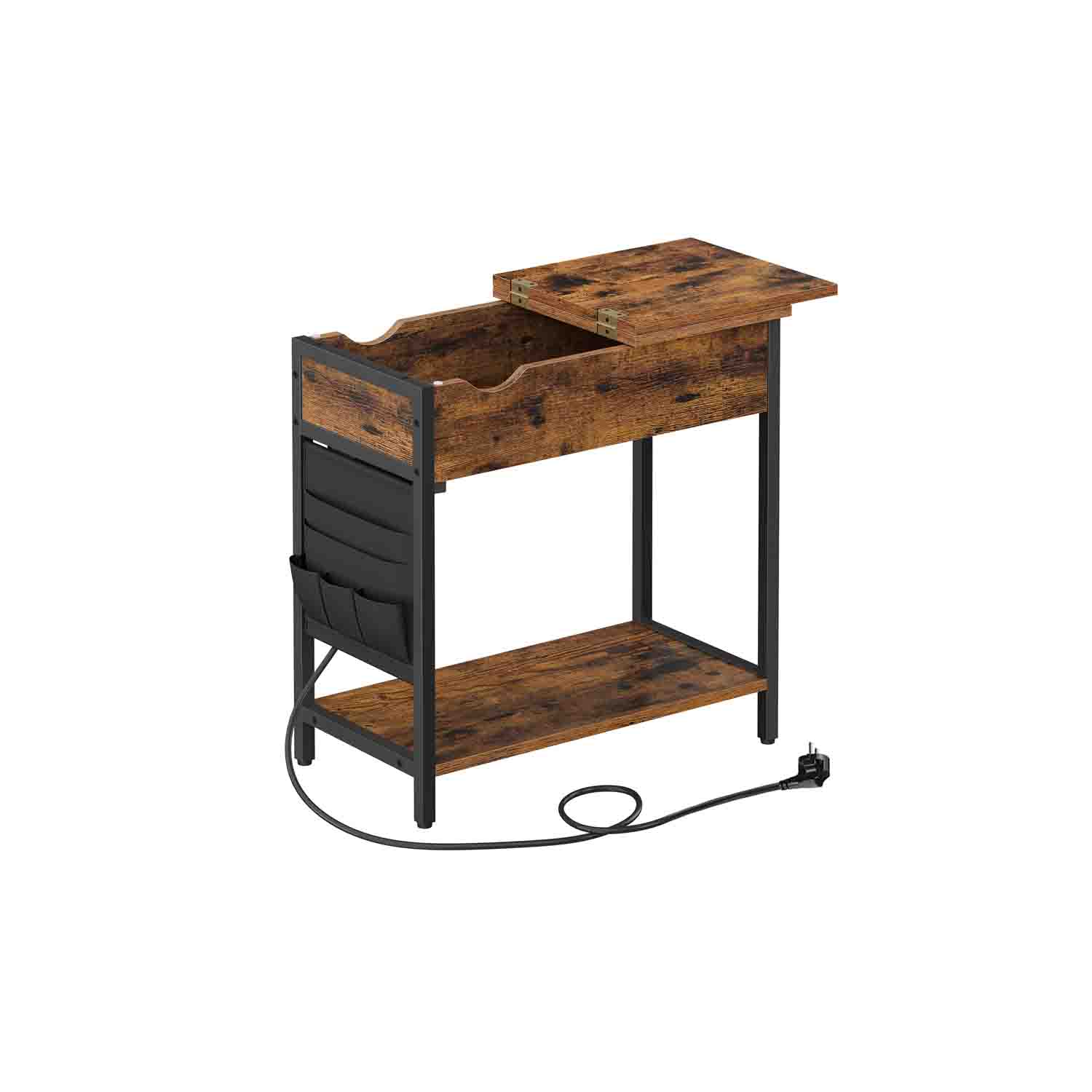 Vasagle Mesa Lateral Estrecha Con Puertos Usb