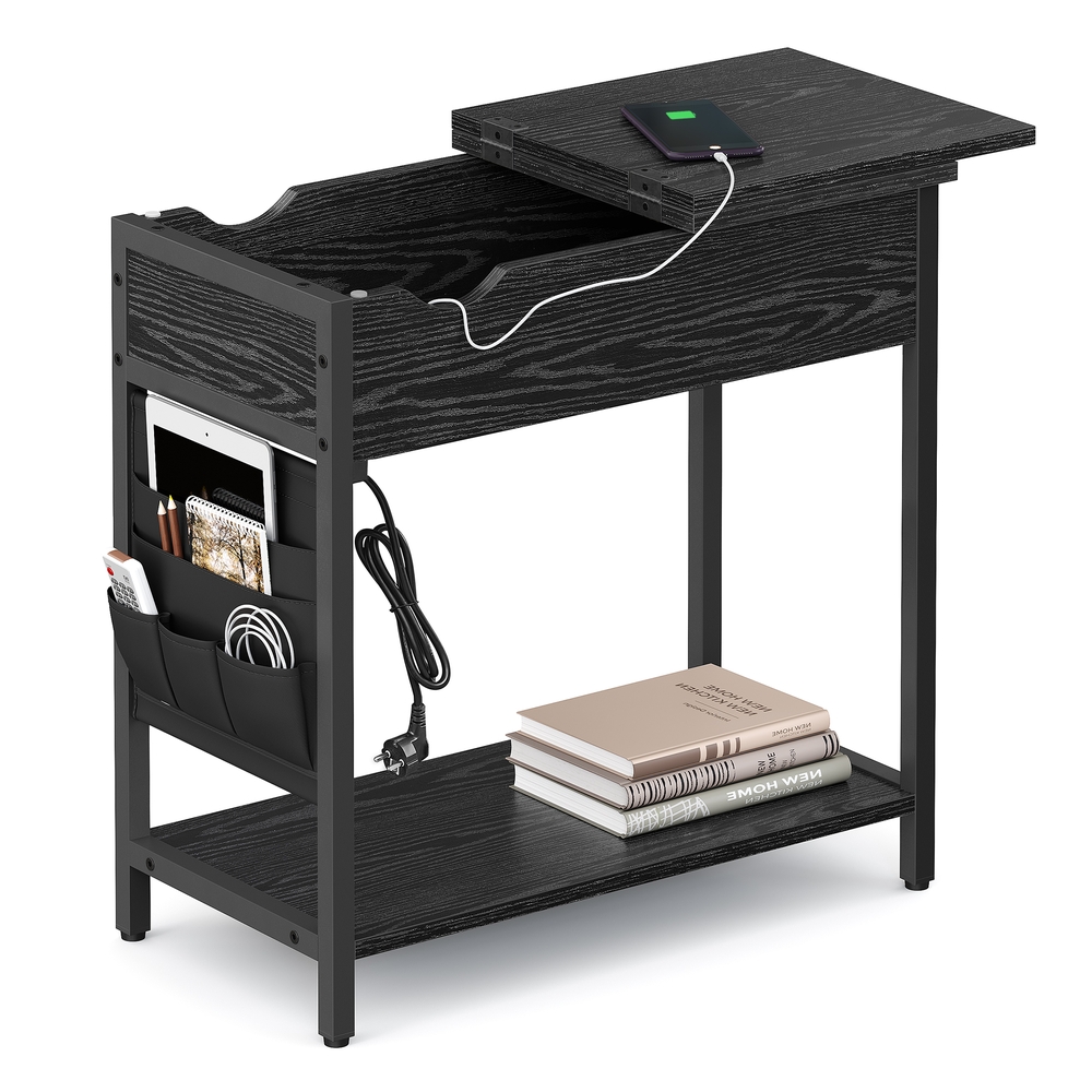 Vasagle Mesa Lateral Estrecha Con Puertos Usb