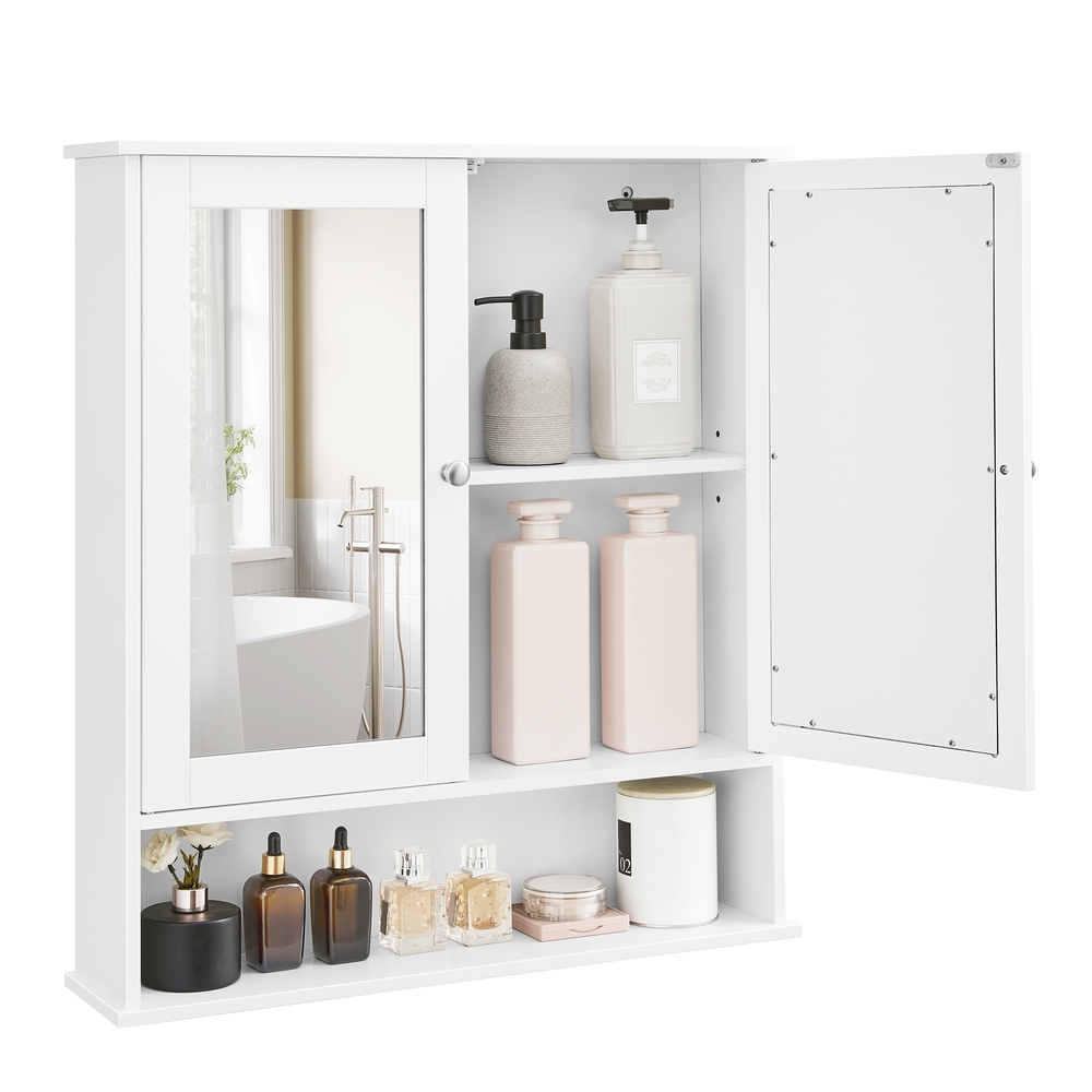 Vasagle Blanco Armario Con Espejo 15 X 65 X 75 Cm