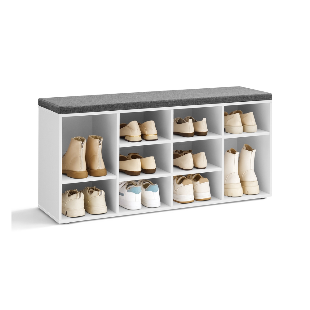 Vasagle Banco Zapatero Con Asiento Acolchado, 104X48x30 Cm, Pasillo, Recibidor, Dormitorio, Blanco , Leroy Merlin - Imagen 2