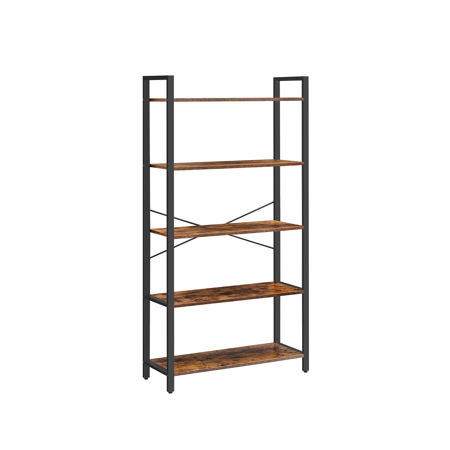 Vasagle Estantería De 5 Niveles Con Estructura De Acero, Estilo Industrial Para Salón, Estudio, Oficina Y Cocina, 30X80x153 Cm, Y Marrón/Negro , Leroy Merlin - Imagen 2