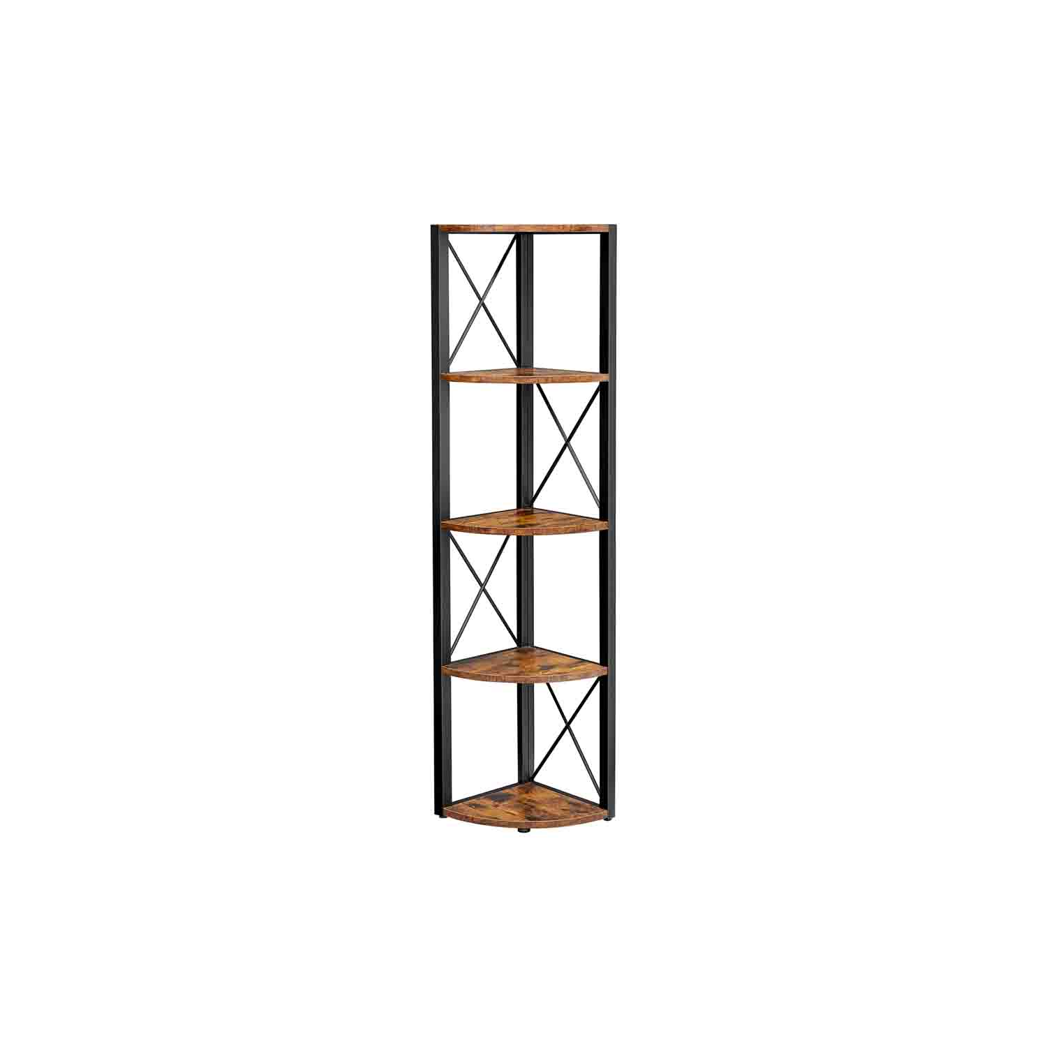 Vasagle Marrón/Negro Estantería De Pared De Esquina De 5 Niveles Rústico Y