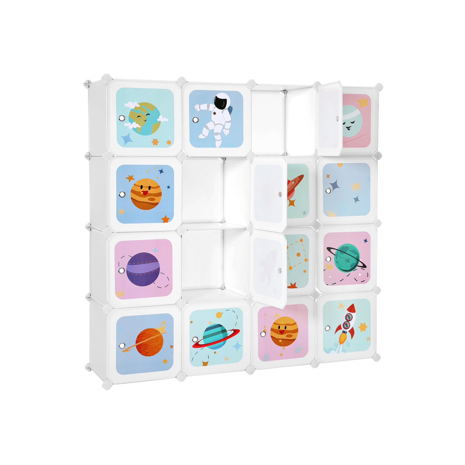 SONGMICS Armario Modular Infantil de 16 Cubos, Organizador Modular para