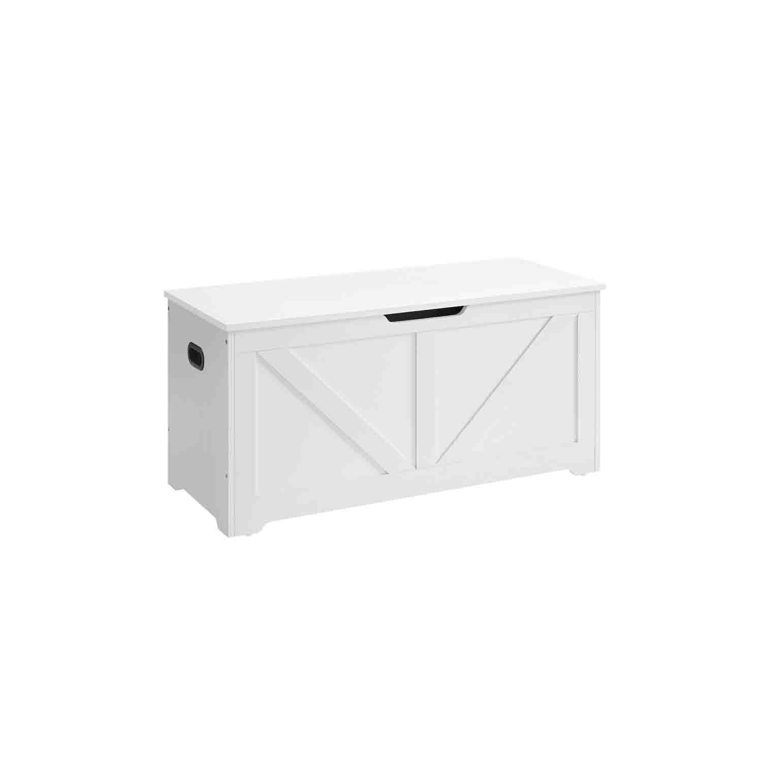 Leroy Merlin Banco De Almacenaje Vintage, Tapa Con Bisagras De Seguridad, Estilo Granero, Zapatero Para Pasillo, Dormitorio Y Salón, 40X100x46 Cm, Blanco - Imagen 3