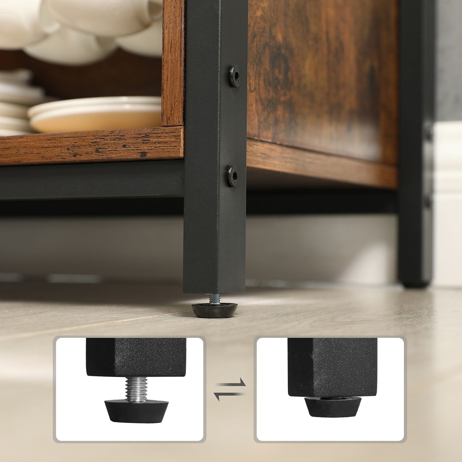 VASAGLE Aparador, Armario de Cocina con Puertas Corredizas, Cómoda