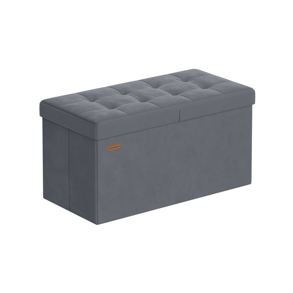 Songmics Gris Puff Almancenaje 38 X 76 X 38 Pizarra