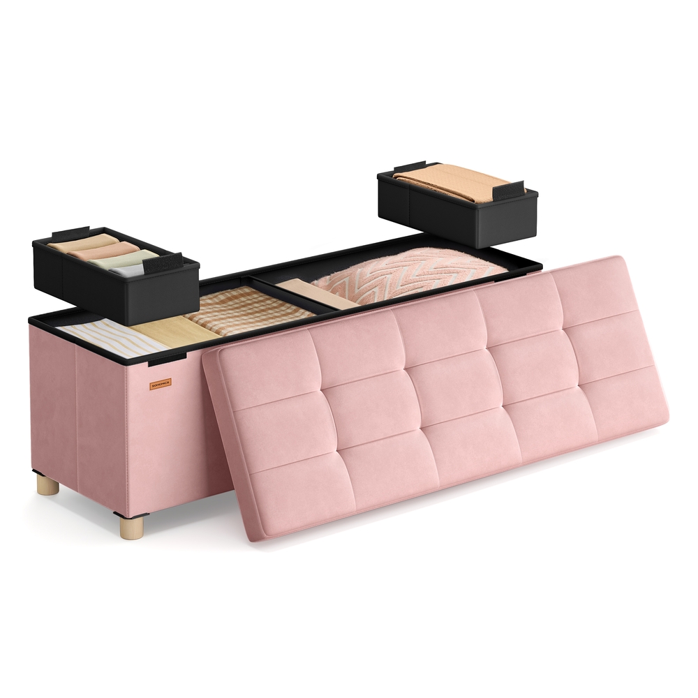 Songmics Rosa Puff Almacenaje 38 X 110 X 40 Cm 112 L Jalea