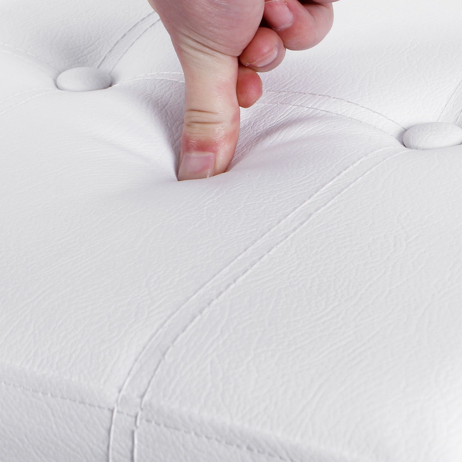 Otomana de Imitación de Cuero