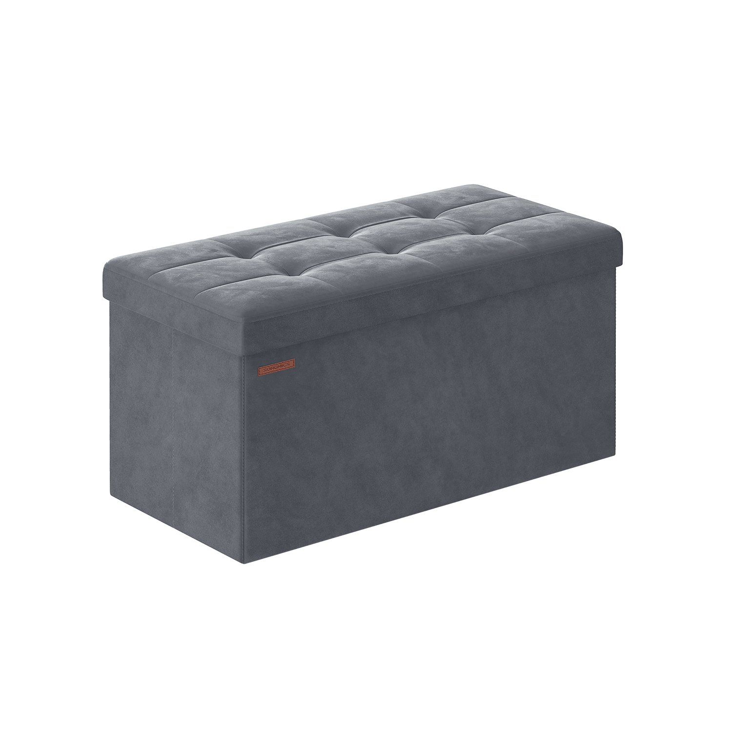 Songmics Gris Puff Almacenaje 38 X 76 X 38 Cm Pizarra