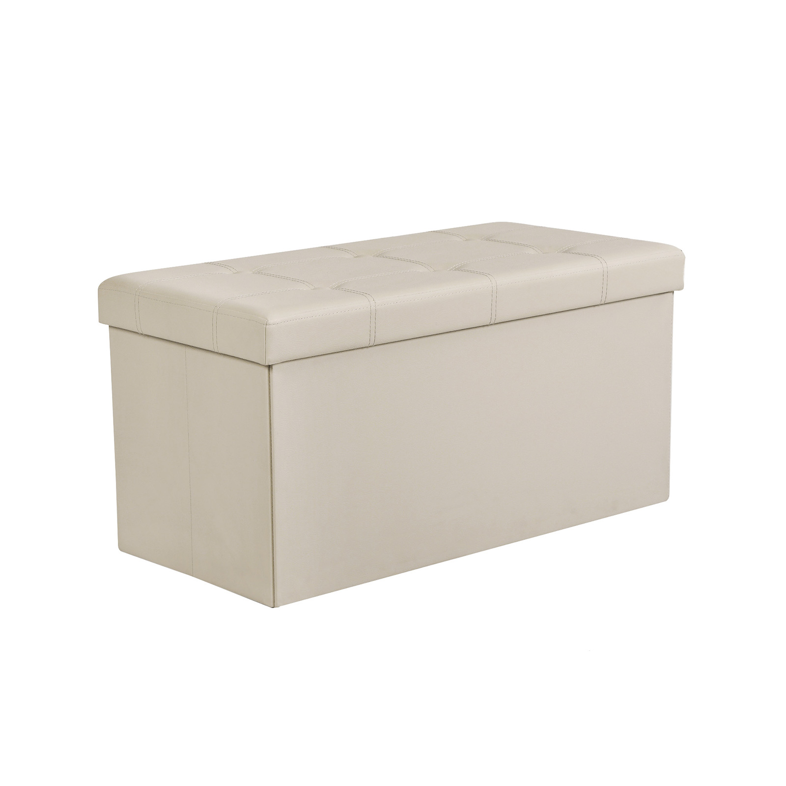 Baúl Otomano De Cuero De Imitación Beige