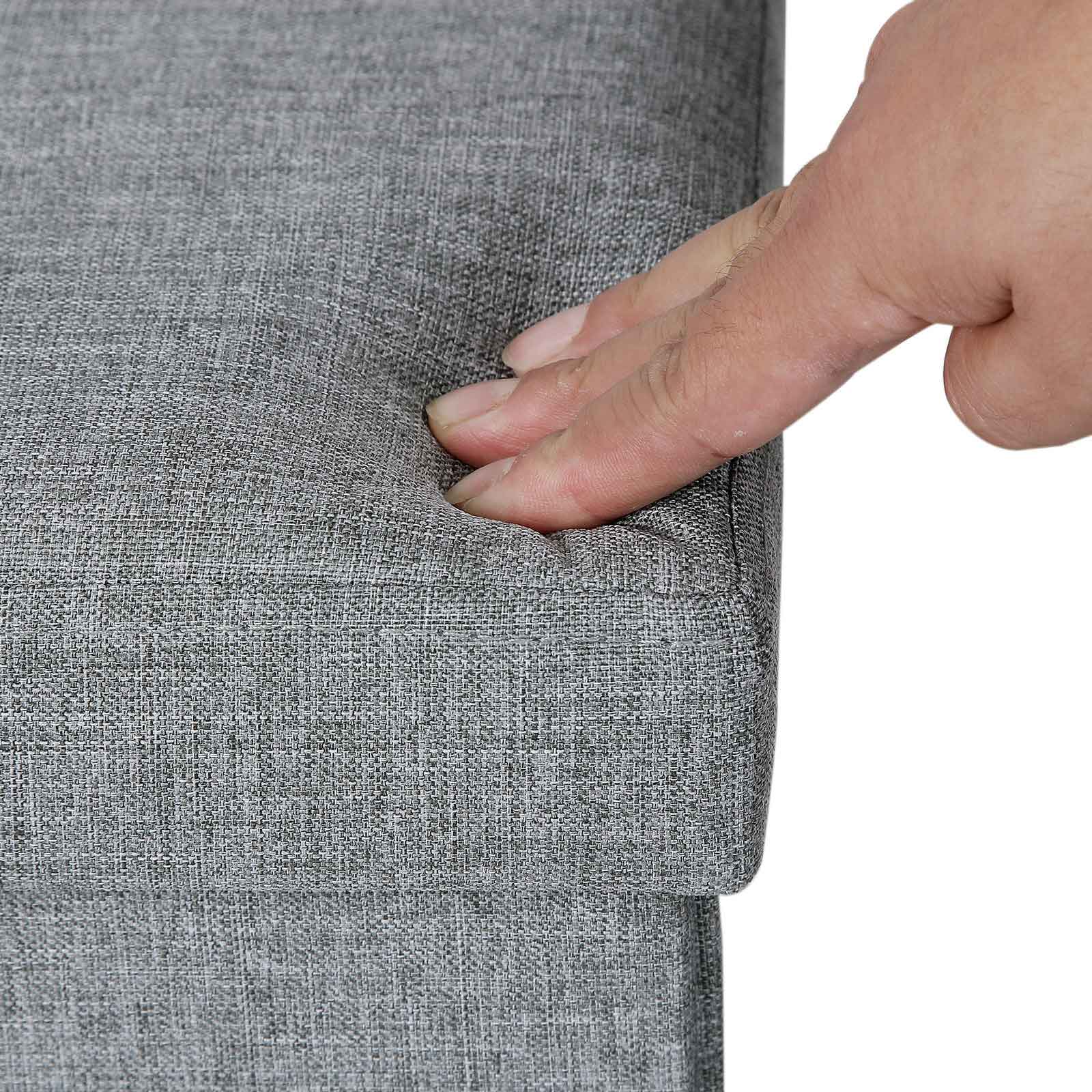 Otomano de Almacenamiento de Tela de Lino