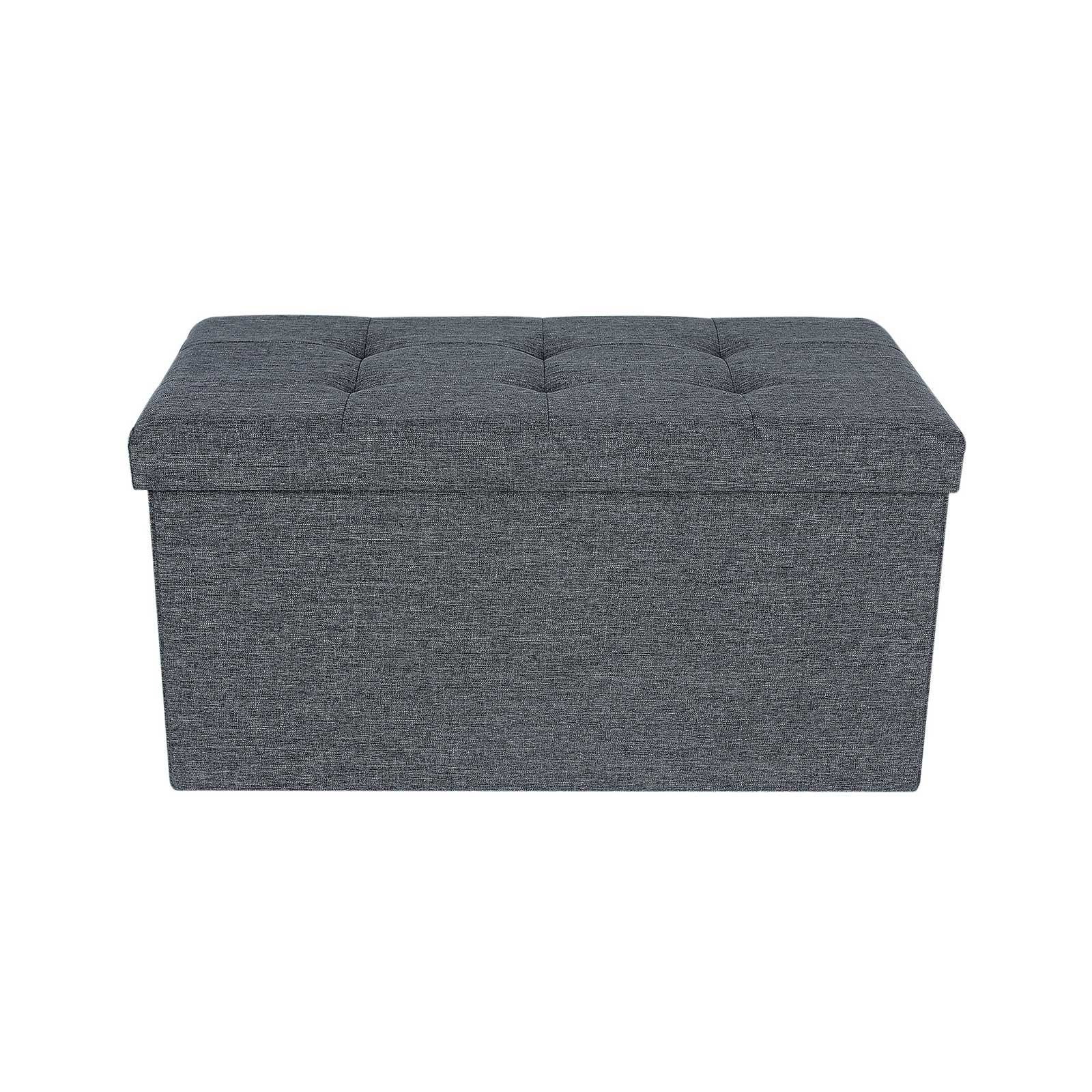 Otomano de Almacenamiento de Tela de Lino