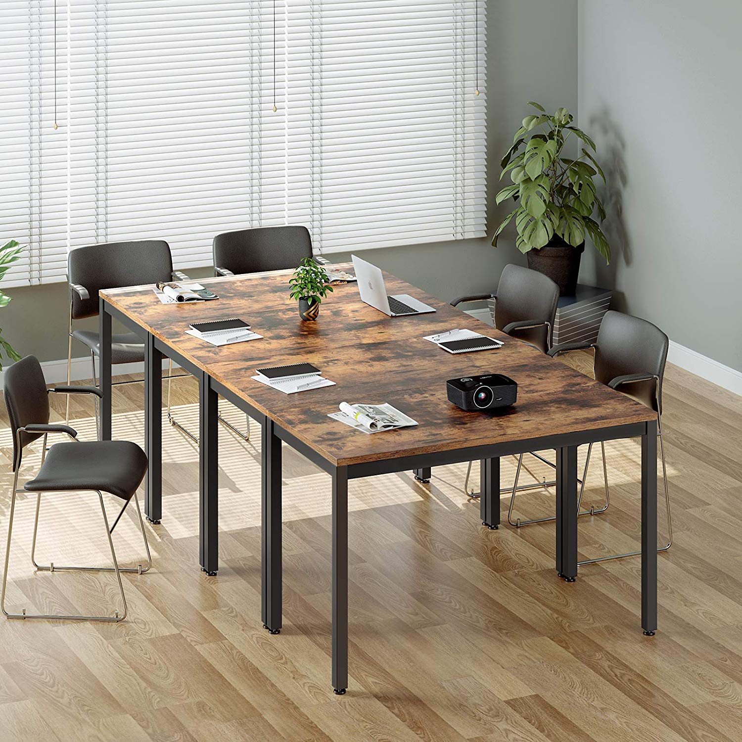 VASAGLE Escritorio de Ordenador Industrial, Escritorio con Marco