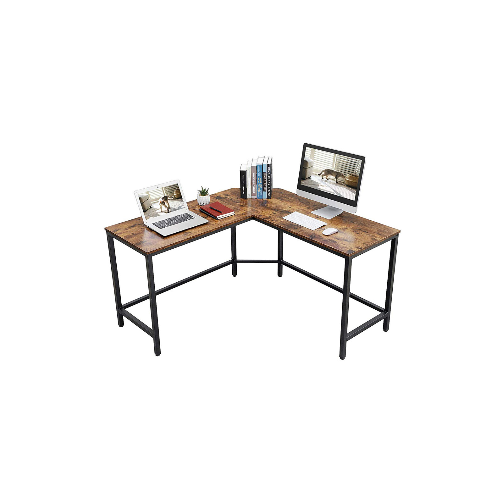 VASAGLE Escritorio para Ordenador de Estilo Industrial, Escritorio en