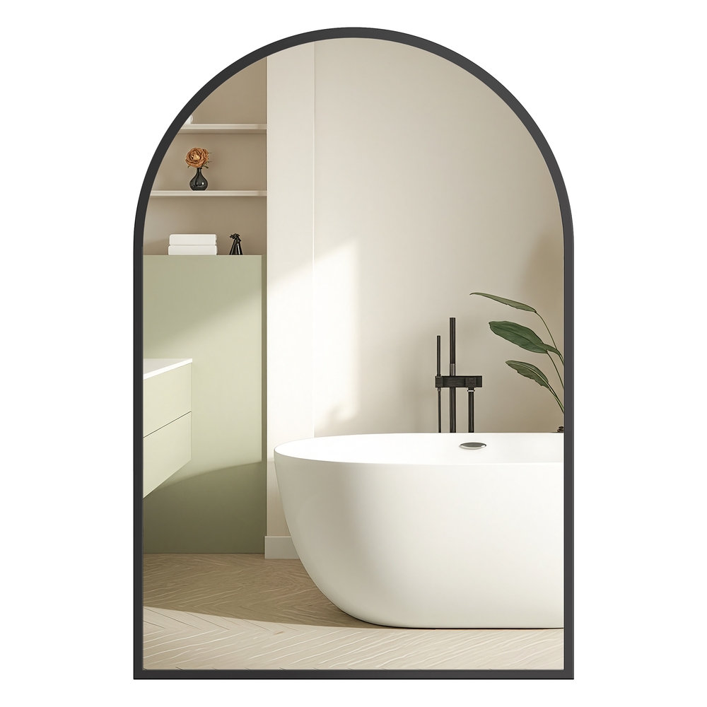 Songmics Espejo De Baño Arqueado Con Marco Metálico