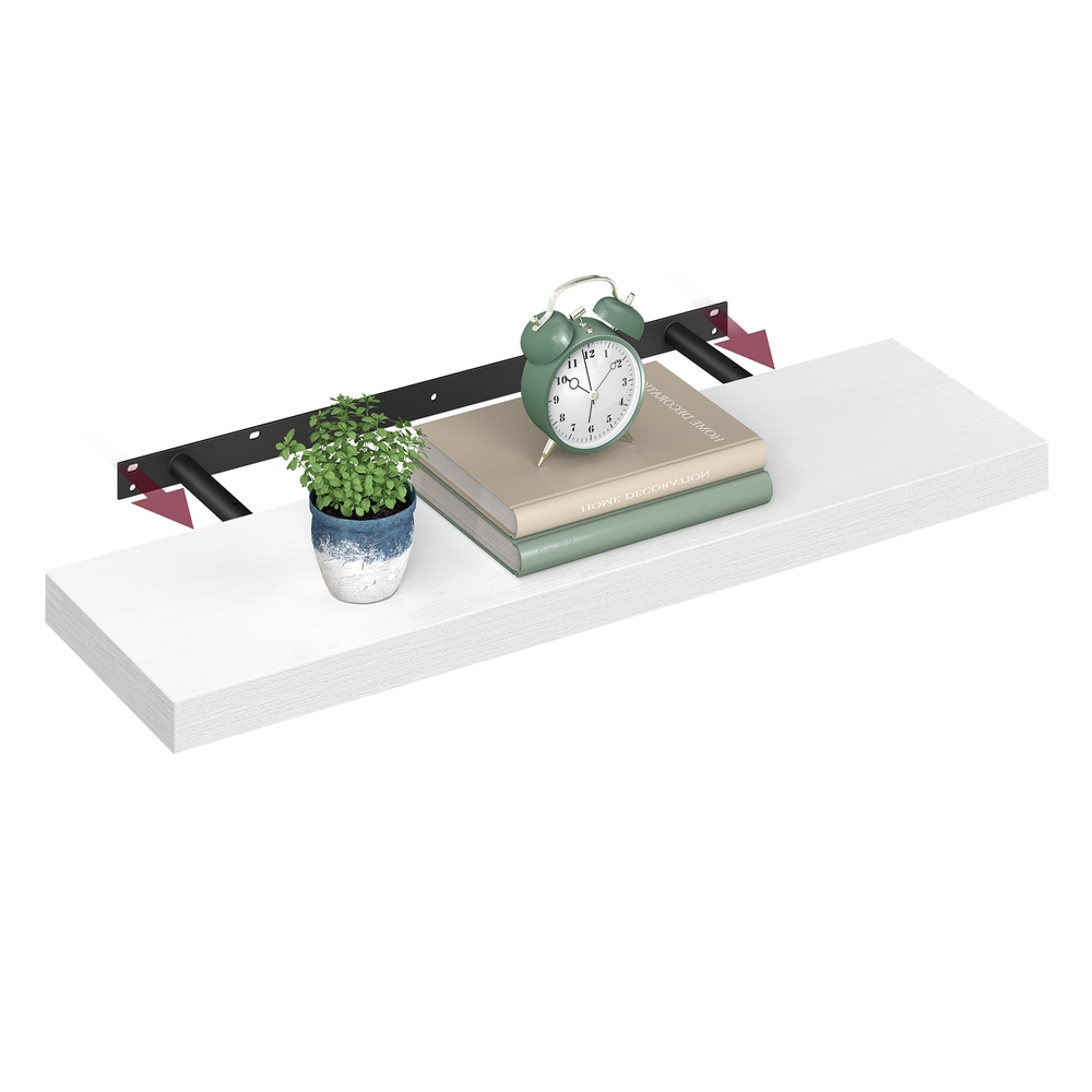 Vasagle Blanco Estante De Pared 20 X 80 X 3,8 Cm Decoración Nieve