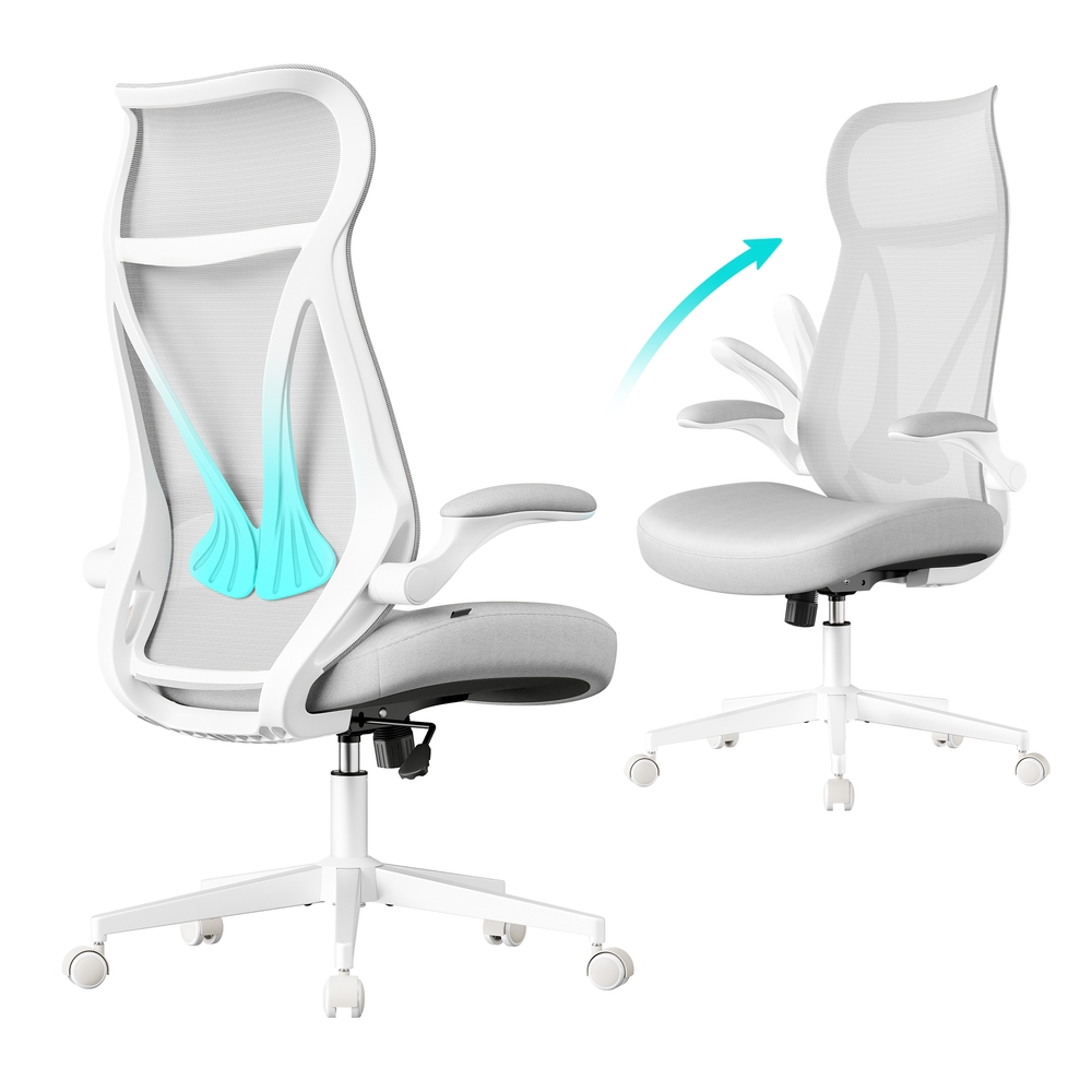Songmics Gris Silla De Oficina Ergonómica Paloma