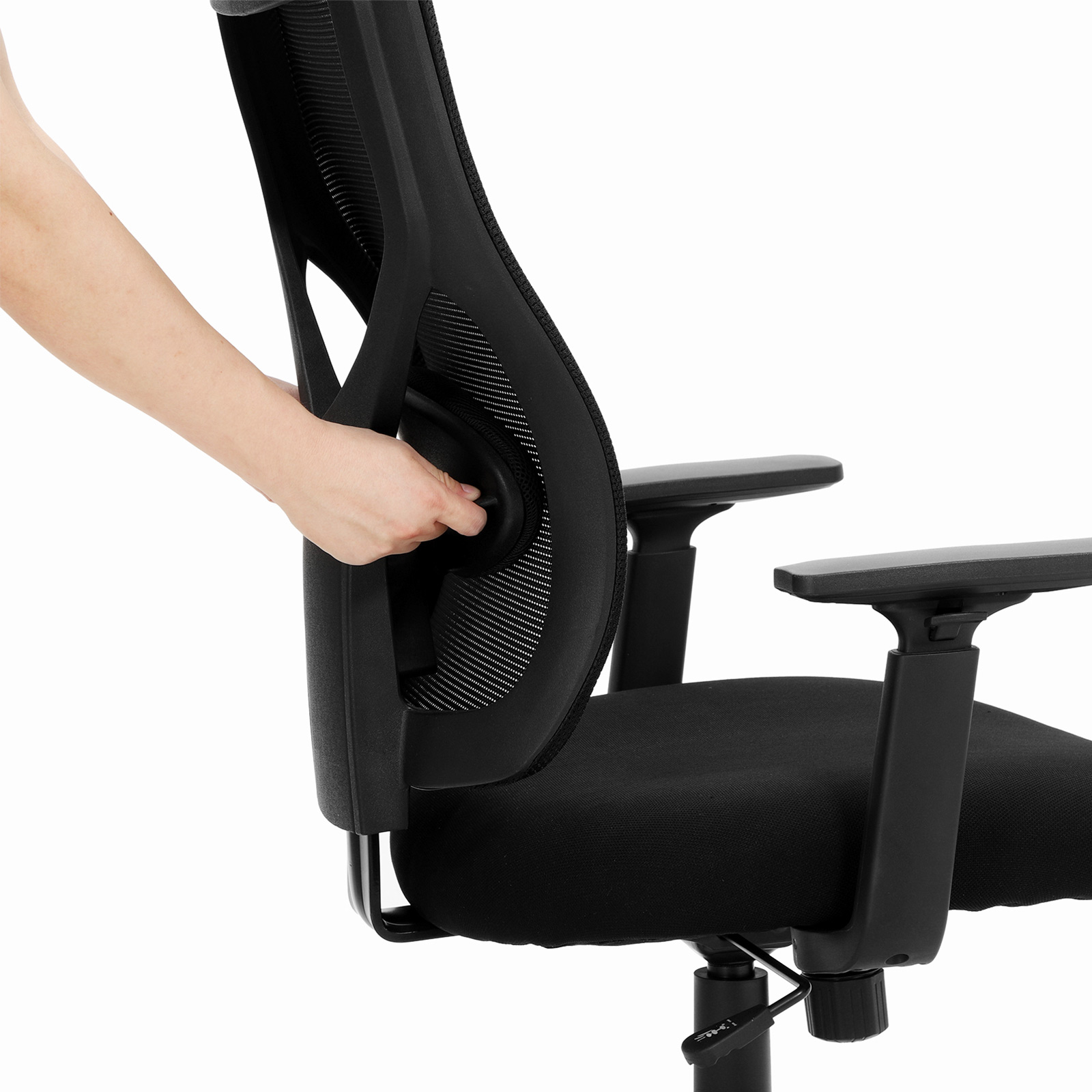 SONGMICS Silla de Oficina de Malla Central, Silla giratoria ergonómica