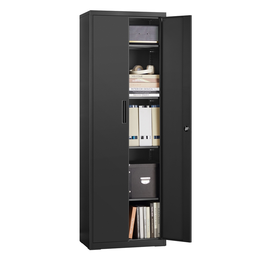 Songmics Negro Armario De Almacenamiento De Acero 40 X 60 X 180 Cm Mate