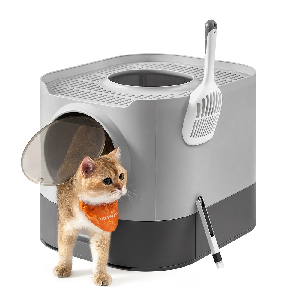 Feandrea Gris Arenero Cerrado Para Gatos - Imagen 2