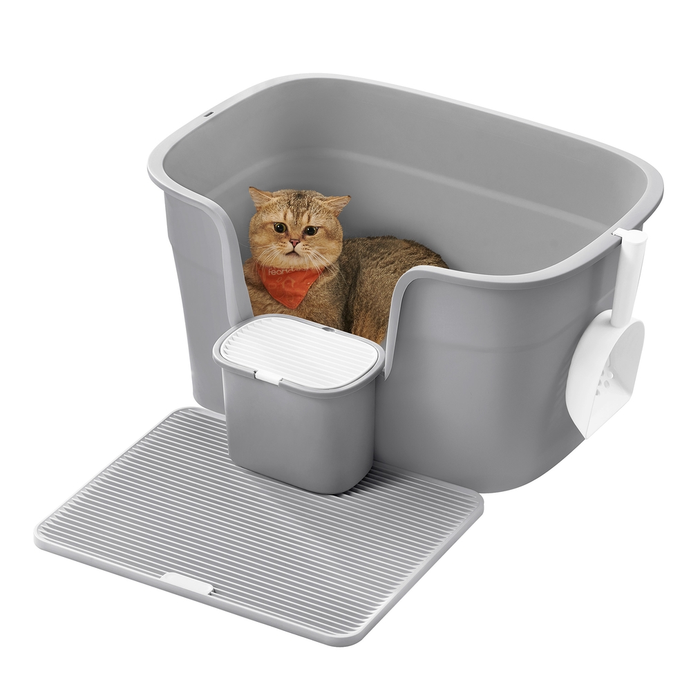 Feandrea Gris Caja De Arena Para Gatos Paloma