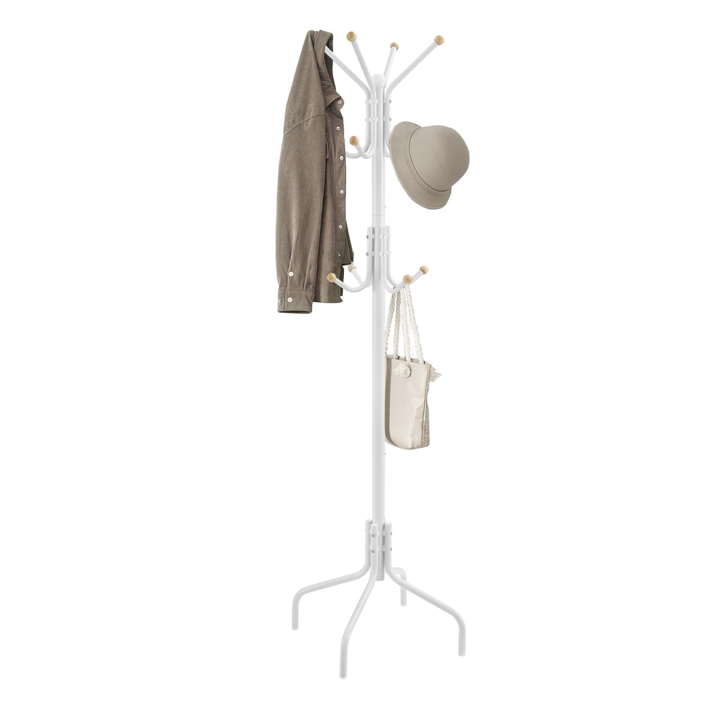 Songmics Blanco Perchero De Metal Para Abrigos Sombreros, - Imagen 2