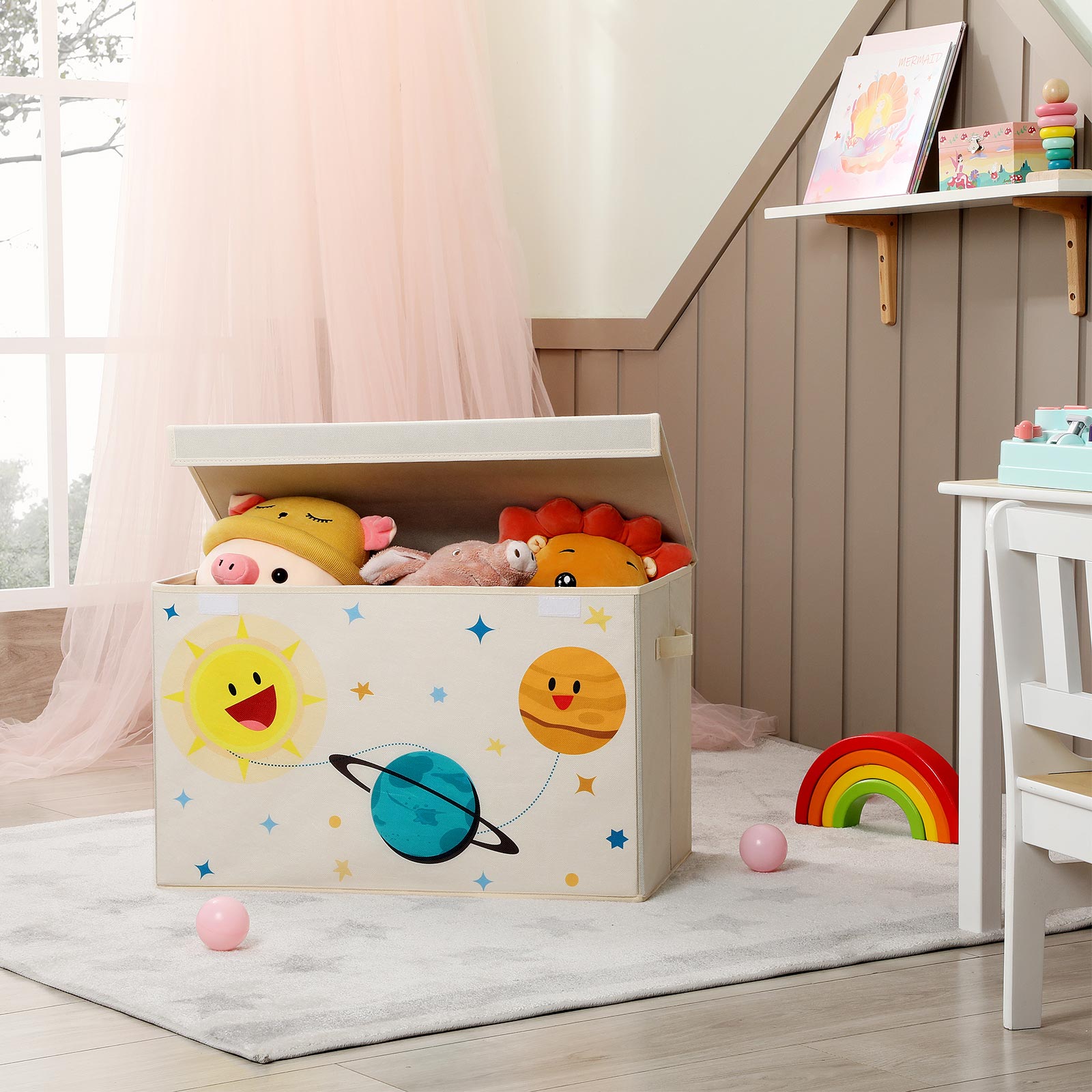 SONGMICS Caja de Almacenamiento, Cubo Plegable, Caja Organizadora de