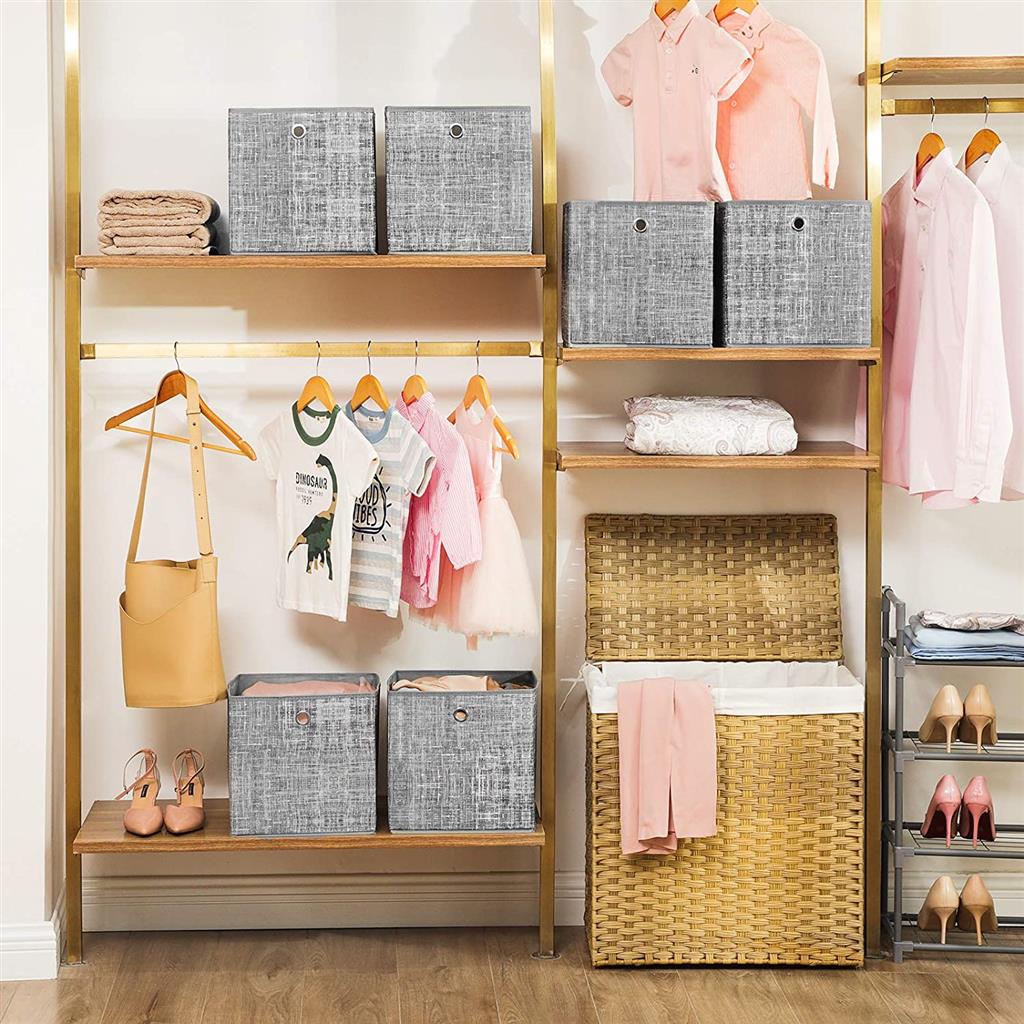 SONGMICS Cajas de Almacenamiento, Juego de 6 Cubos de Almacenamiento