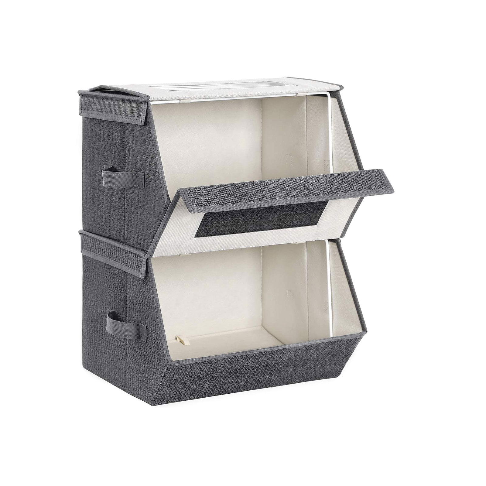 SONGMICS Juego de 2 Bandejas con Ventanas Transparentes, Cajas