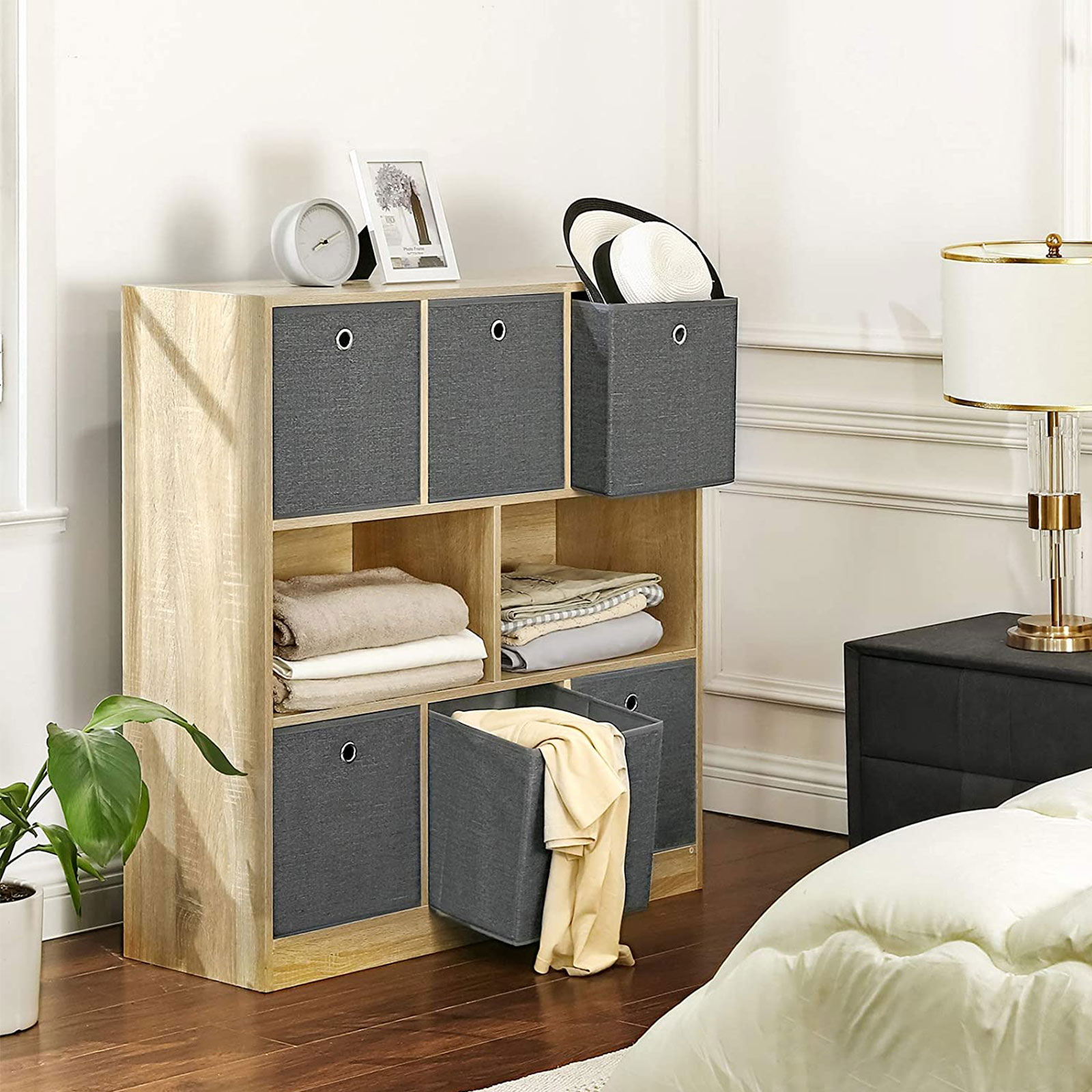 SONGMICS Juego de 6 Cajas de Almacenamiento, Cubos de Almacenaje