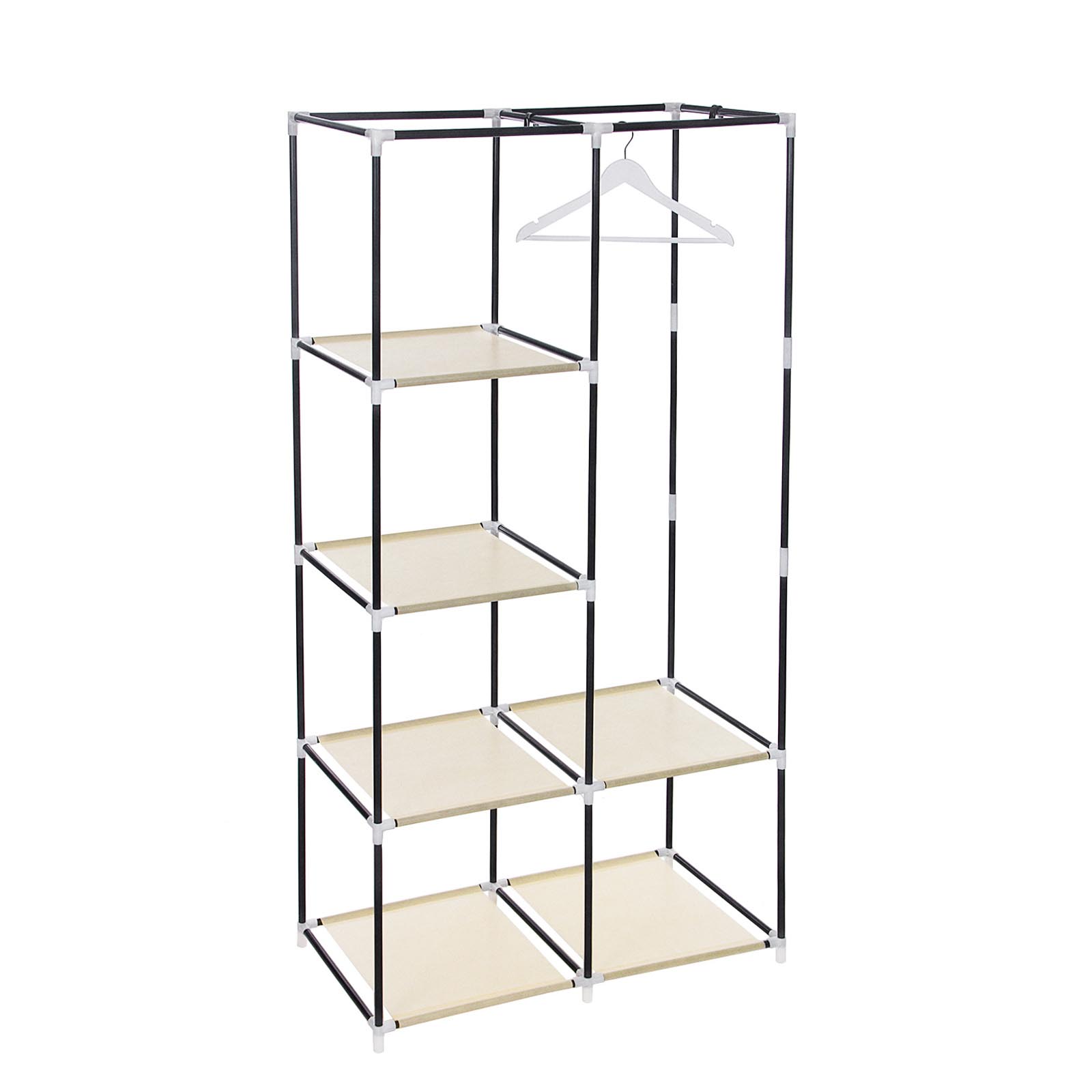 SONGMICS Armario Plegable para Ropa Ropero de Metal y Tela Resistente